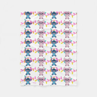 Stitch & Angel Christmas Pattern Fleece Blanket