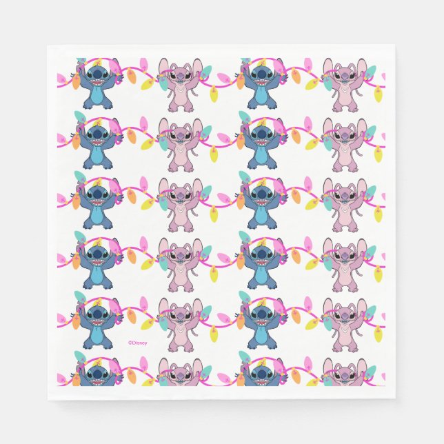 Stitch & Angel Christmas Pattern Napkins (Front)
