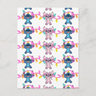 Stitch & Angel Christmas Pattern Postcard
