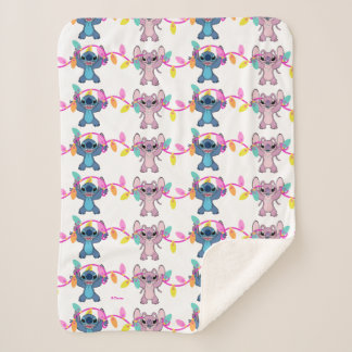 Stitch & Angel Christmas Pattern Sherpa Blanket