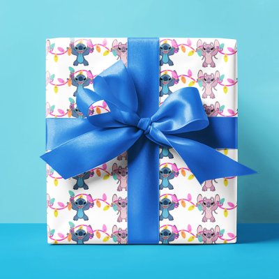 Stitch &amp; Angel Christmas Pattern Wrapping Paper Sheets
