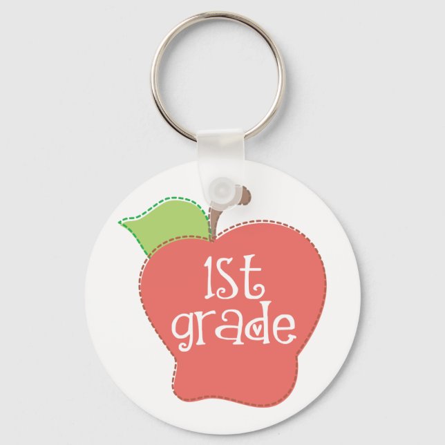 Stitch Apple 1st grade Keychain (Front)