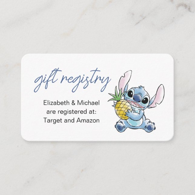 Stitch |  Baby Shower Gift Registry Enclosure Card (Front)