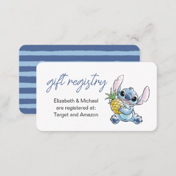 Stitch |  Baby Shower Gift Registry Enclosure Card by LiloAndStitch at Zazzle