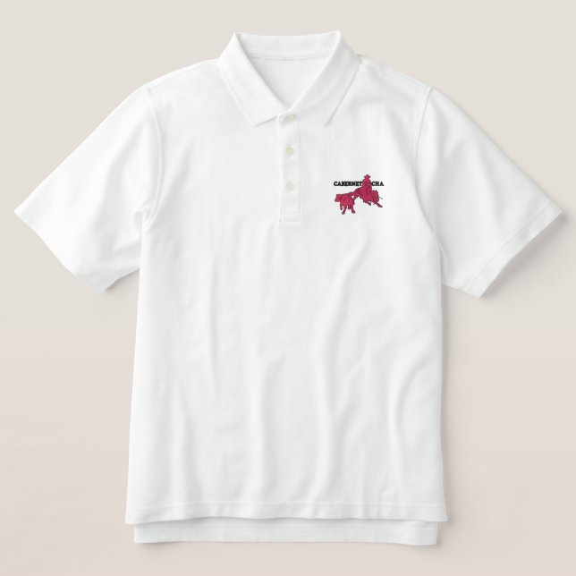 Stitch Cabernet CHA Blanc Polo Rose (Design Front)