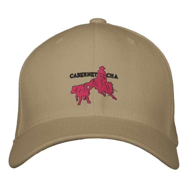 Stitch Cabernet CHA Kaki Casquette Rose Embroidered Baseball Hat (Front)