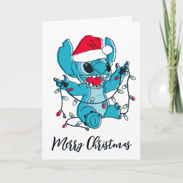 Stitch | Christmas Lights Card (Front)