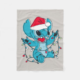 Stitch   Christmas Lights Fleece Blanket