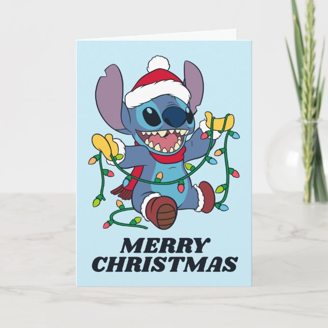 Stitch Christmas Lights - Holiday Sparkle! Card (Front)