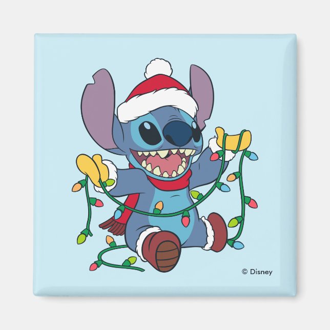 Stitch Christmas Lights Magnet (Front)