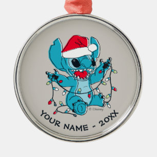 Stitch   Christmas Lights Metal Ornament