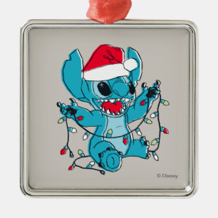Stitch   Christmas Lights Metal Ornament