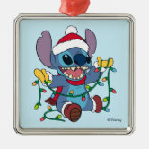 Stitch Christmas Lights Stanley Ornament Custom Name - Teespix