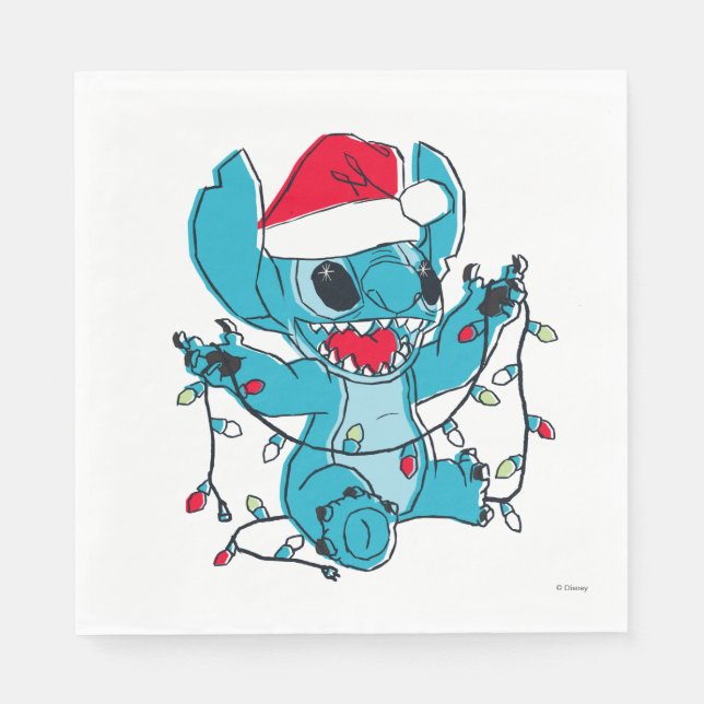 Stitch | Christmas Lights Napkins (Front)