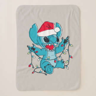 Stitch | Christmas Lights Sherpa Blanket