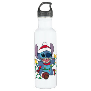 Stitch Christmas Lights Stainless Steel Water Bottle