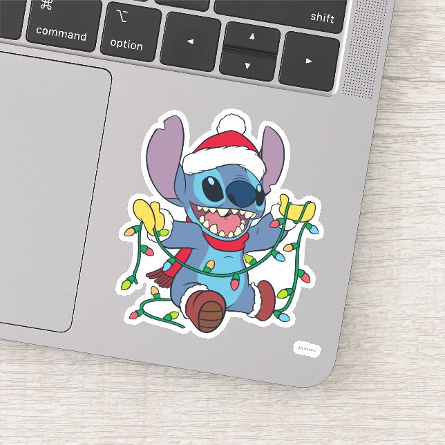 Stitch Christmas Lights Sticker (Detail)