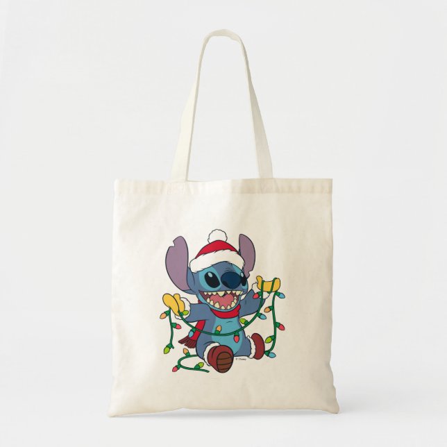 Stitch Christmas Lights Tote Bag (Front)