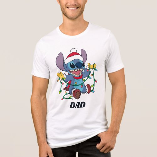 Stitch Christmas Lights Tri_Blend Shirt