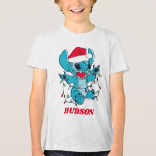 Stitch Christmas Lights Tri-Blend Shirt