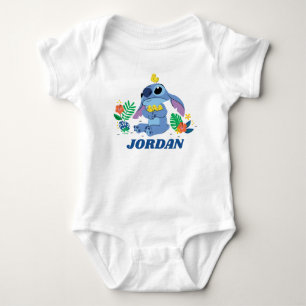 Stitch Cuddling Baby Easter Chicks Bodysuit