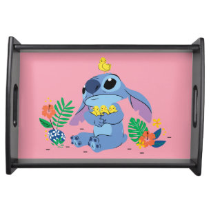 Stitch Cuddling Baby Easter Chicks Serving Tray