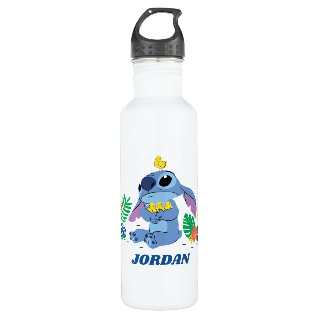 Stitch Cuddling Baby Easter Chicks Stainless Steel Water Bottle (Front)