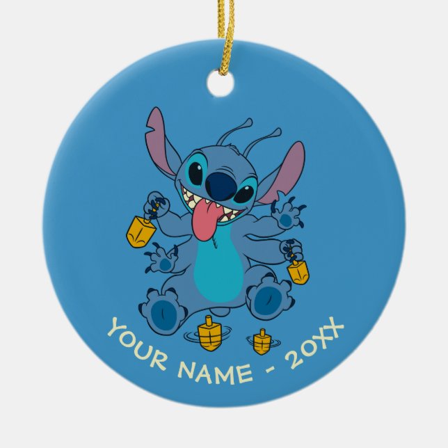 Stitch | Dreidel Days Ceramic Ornament (Front)