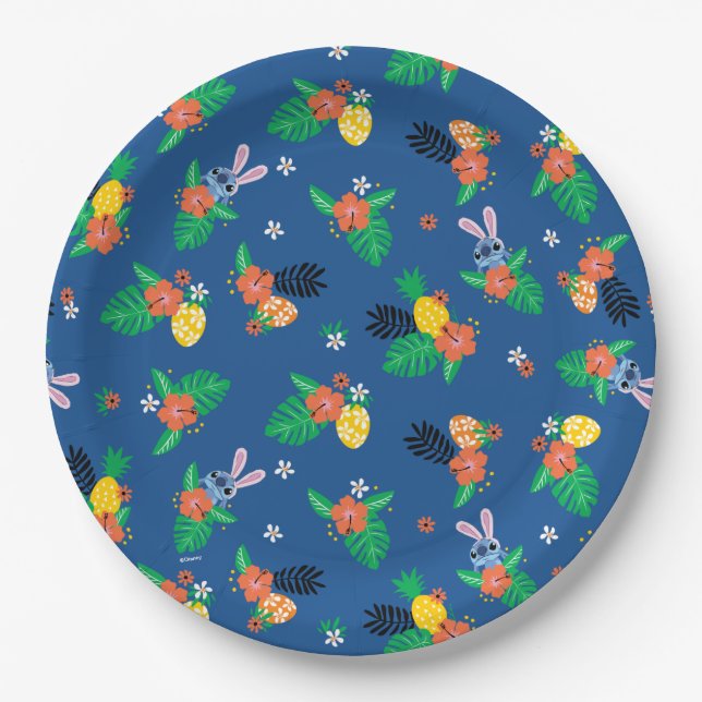 Stitch Easter Pattern Paper Plates (Front)