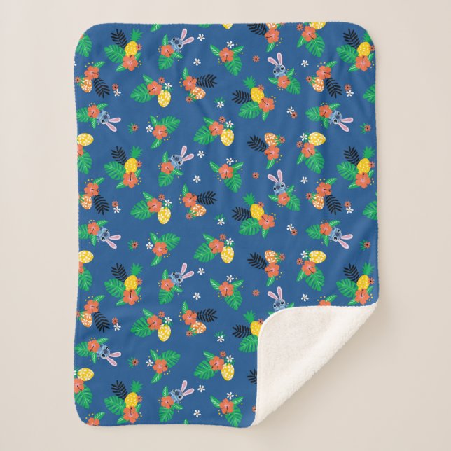 Stitch Easter Pattern Sherpa Blanket (Front)