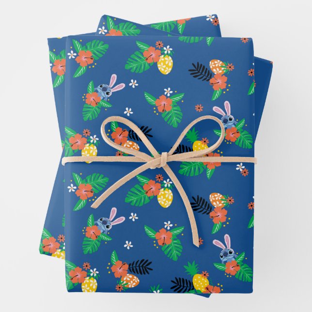 Stitch Easter Pattern Wrapping Paper Sheets (In situ)