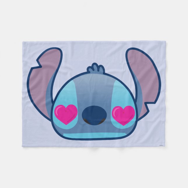 Stitch Emoji Fleece Blanket (Front (Horizontal))
