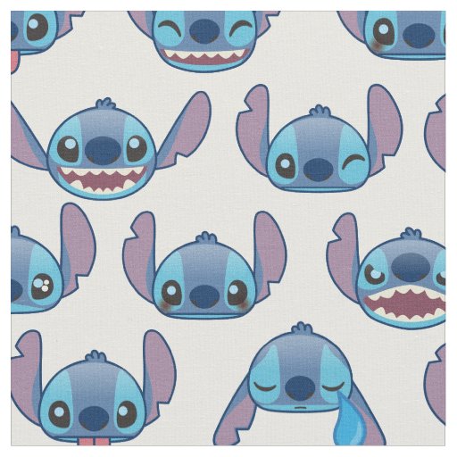 Stitch Emoji Pattern Fabric | Zazzle