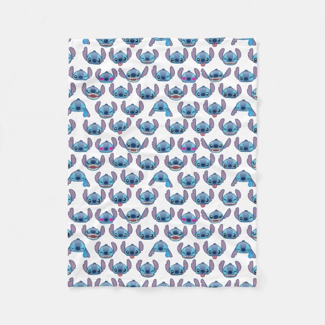 Stitch Emoji Pattern Fleece Blanket (Front)