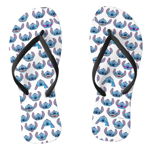 Stitch Emoji Pattern Flip Flops (Footbed)