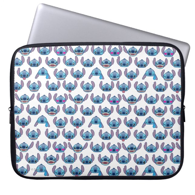 Stitch Emoji Pattern Laptop Sleeve (Front)