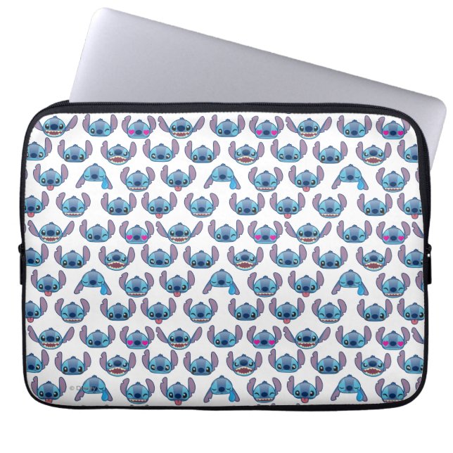 Stitch Emoji Pattern Laptop Sleeve (Front)