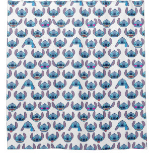 Stitch Emoji Pattern Shower Curtain