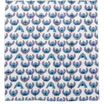 Stitch Emoji Pattern Shower Curtain by LiloAndStitch at Zazzle