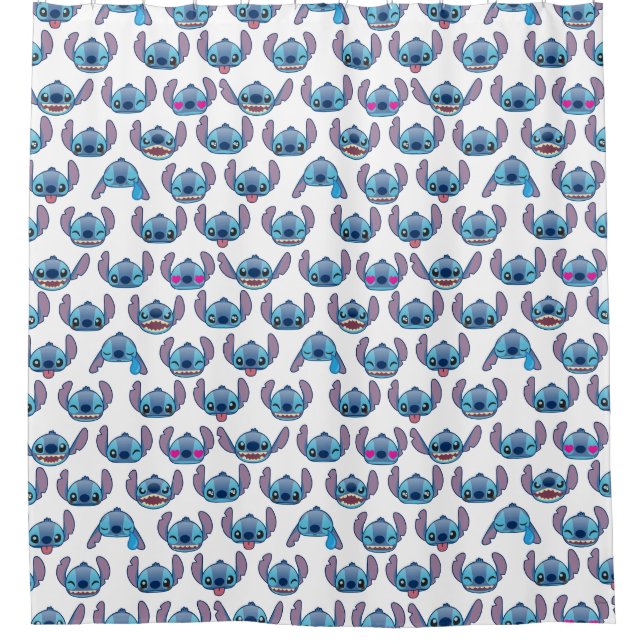 Stitch Emoji Pattern Shower Curtain (Front)