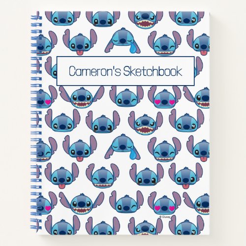 Stitch Emoji Pattern Sketch Notebook