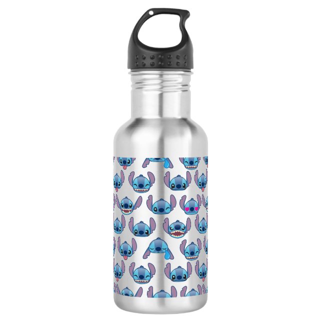 Stitch Emoji Pattern Stainless Steel Water Bottle (Front)