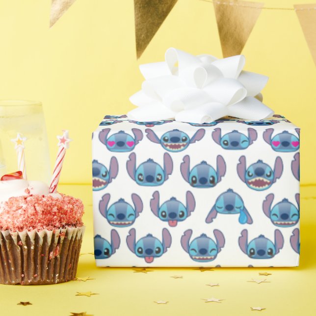 Stitch Emoji Pattern Wrapping Paper (Birthday Party)