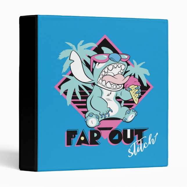 Stitch | Far Out Retro Graphic 3 Ring Binder (Front/Spine)