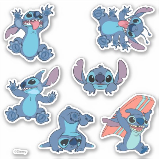 Stitch Fun Pose Collection Sticker | Zazzle.com