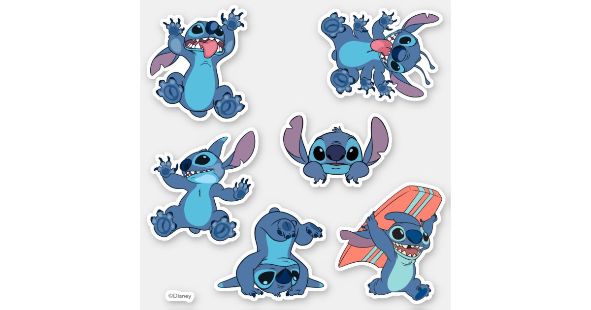 Stitch Fun Pose Collection Sticker | Zazzle