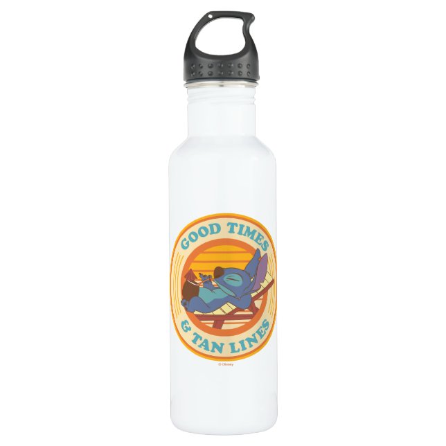 Stitch | Good Times & Tan Lines Stainless Steel Water Bottle (Front)