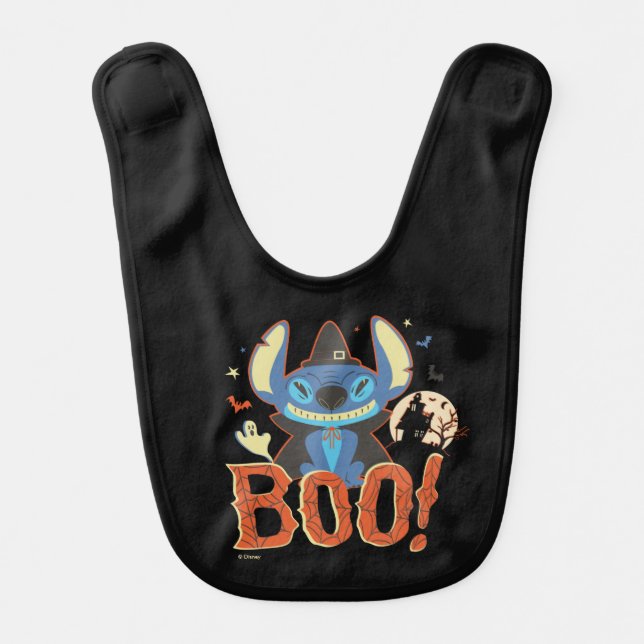 Stitch Halloween Boo Baby Bib (Front)