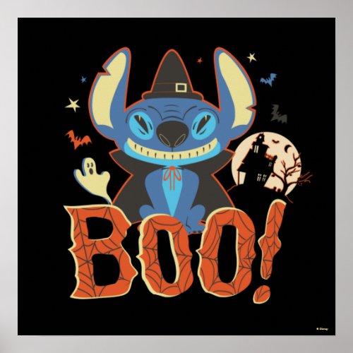 Stitch Halloween Boo Poster
