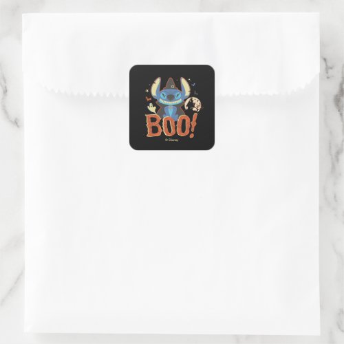Stitch Halloween Boo Square Sticker